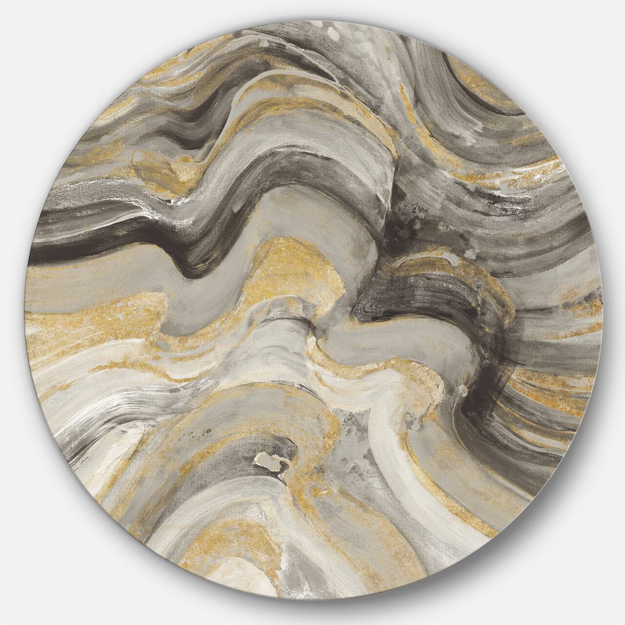 Designart - Glam Gold Canion - Glam Metal Circle Wall Art